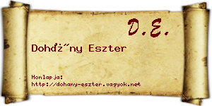 Dohány Eszter névjegykártya
